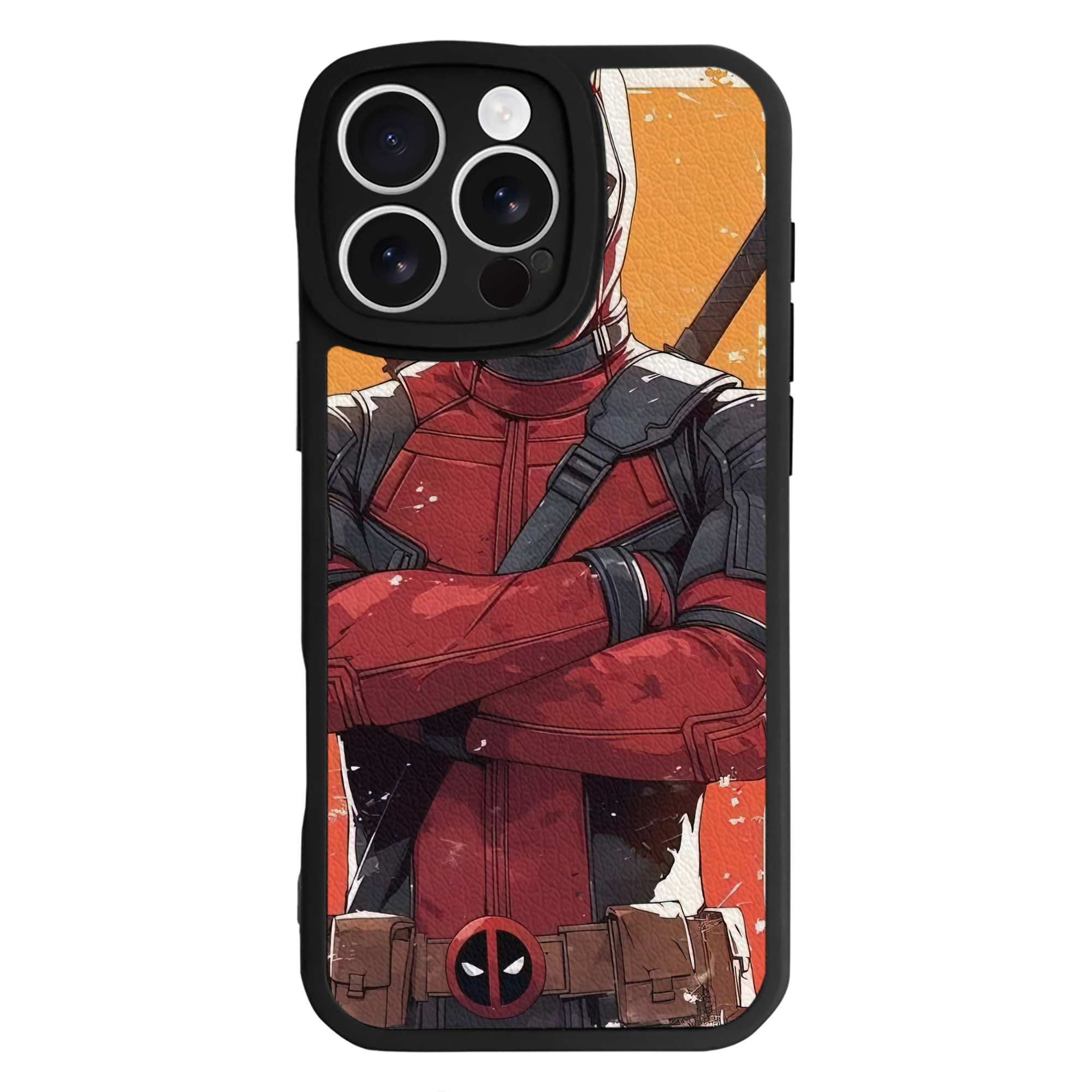 （画像用） Deadpool デッドプール 【iPhone 16シリーズ対応】シリコンスマホケース（レザー調） 材質：シリコン